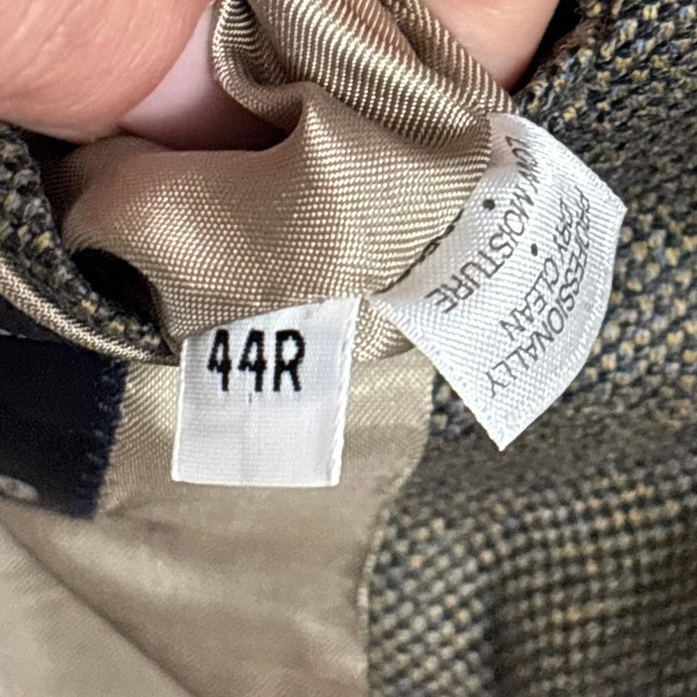 Vintage Hart Schaffner Marx Sport Coat 44R Tan Brown‎ Hopsack USA Blazer USA